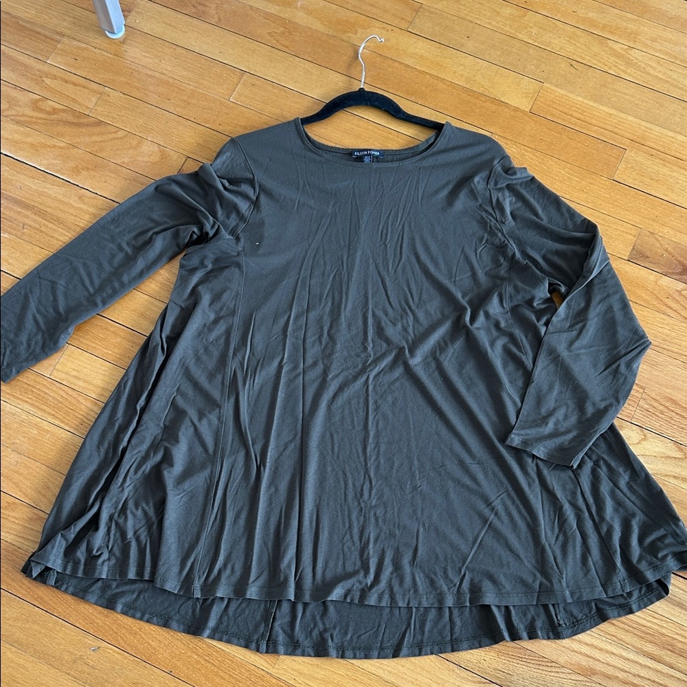 Eileen Fisher Olive Green Tunic Top XL